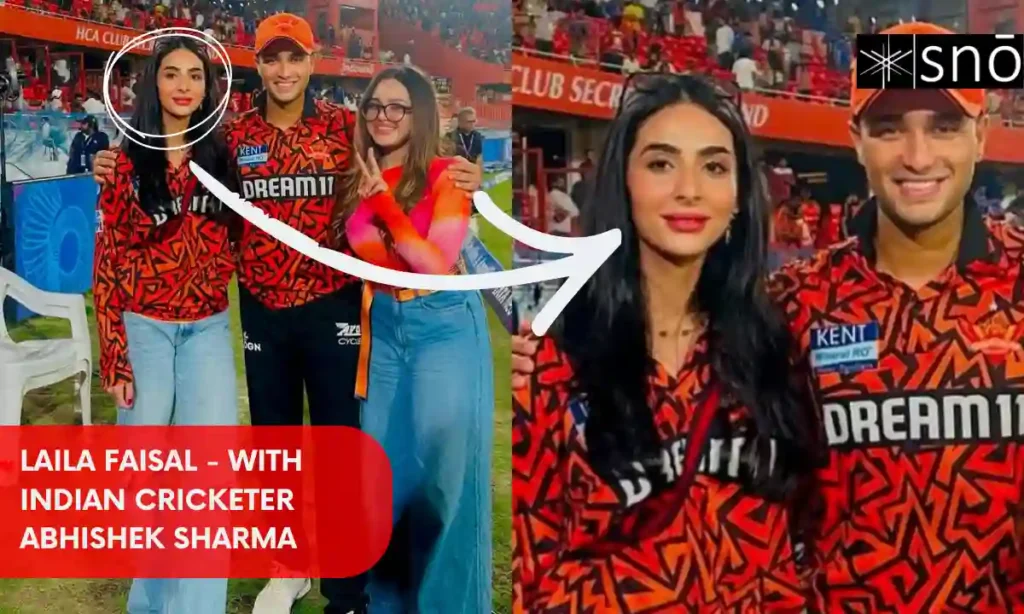 Laila Faisal with Indian cricketer Abhishek Sharma